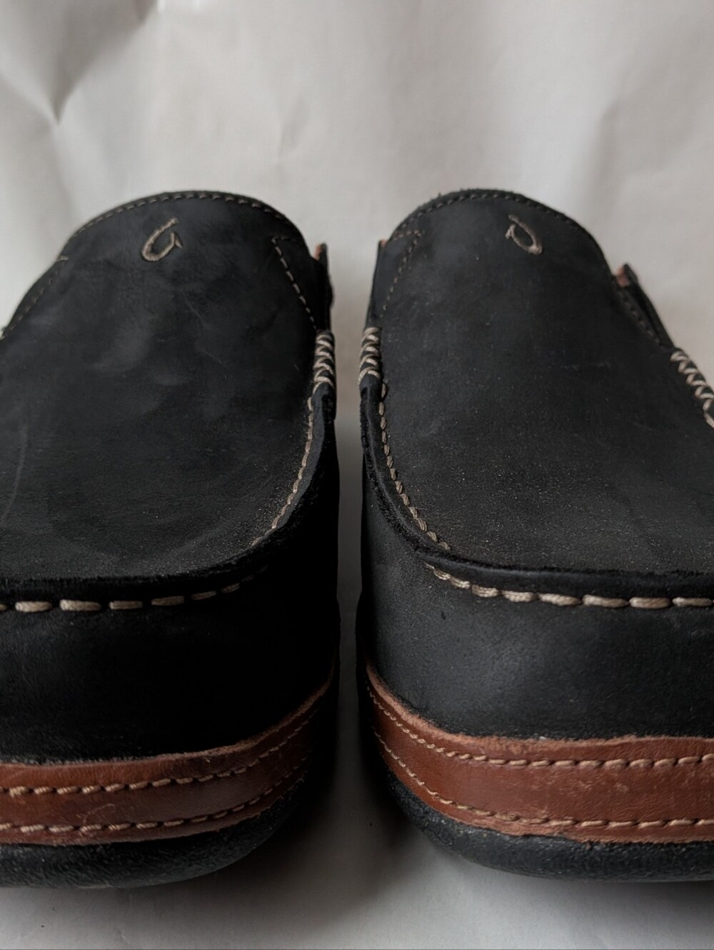 Olukai Moloa Men's Slip On Leather Casual Shoes Black/Toffee Size 11.5 - Picture 6 of 10